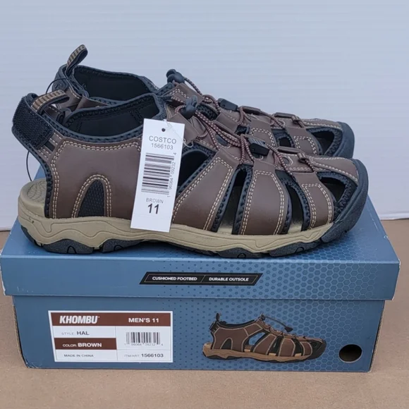 Khombu Mens Brown Fisherman Closed Toe Sandals  Size 11 BRAND NEW - Picture 4 of 9